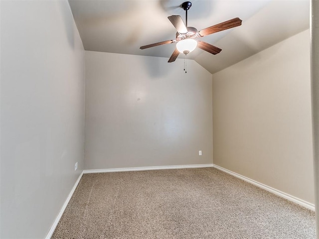 13340 Greenscape Rd, Piedmont, OK 73078 - empty room with carpet floors, ceiling fan, baseboards, and lofted ceiling