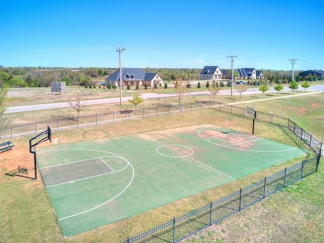 13340 Greenscape Rd, Piedmont, OK 73078 - view of basketball court with community basketball court, a yard, and fence