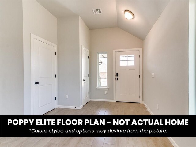 1116 SW 139th St, Oklahoma City, OK 73170 - foyer featuring vaulted ceiling, wood finished floors, and baseboards