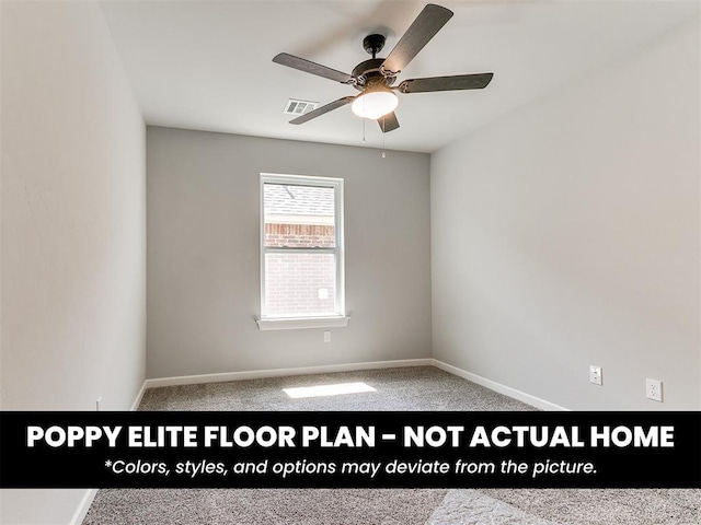 1116 SW 139th St, Oklahoma City, OK 73170 - unfurnished room with a ceiling fan, carpet floors, and baseboards