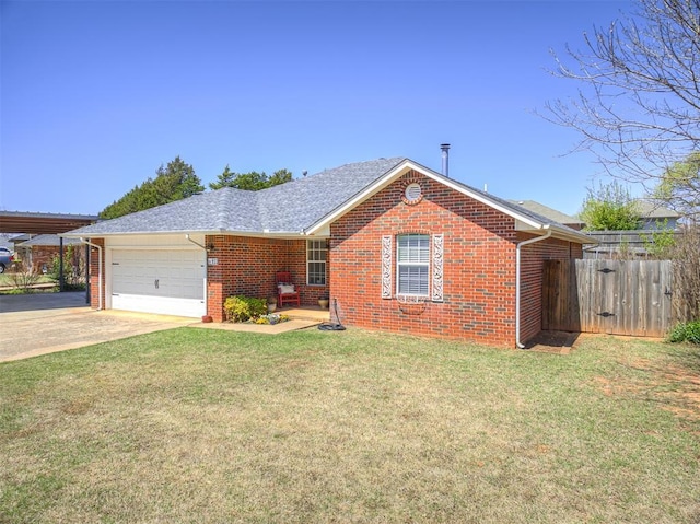 933 Luglena Ln, Purcell, OK 73080 - ranch-style home with brick siding, a garage, and concrete driveway