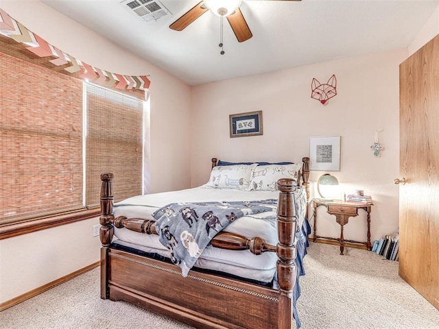 933 Luglena Ln, Purcell, OK 73080 - carpeted bedroom featuring ceiling fan and baseboards
