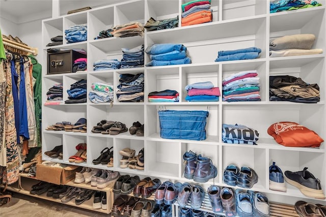 view of walk in closet