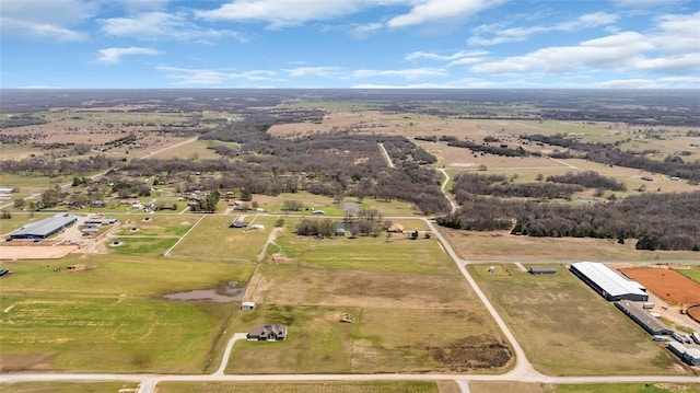 drone / aerial view featuring a rural view