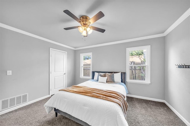 2736 Pembroke Ter, Oklahoma City, OK 73116 - carpeted bedroom with baseboards, visible vents, and multiple windows
