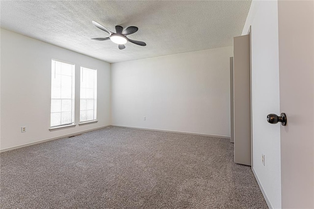 11800 Shasta Ln, Oklahoma City, OK 73162 - carpeted spare room with a textured ceiling, baseboards, and ceiling fan