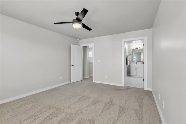 508 NW 175th St, Edmond, OK 73012 - unfurnished bedroom with carpet, baseboards, ensuite bath, and ceiling fan