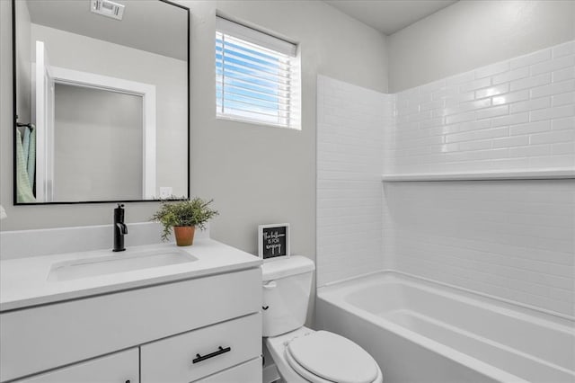 508 NW 175th St, Edmond, OK 73012 - bathroom with toilet, vanity, and washtub / shower combination