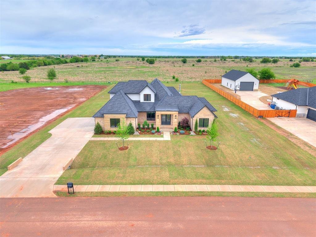 drone / aerial view featuring a rural view