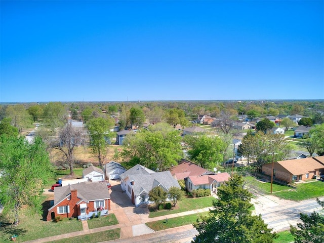 birds eye view of property with a residential view