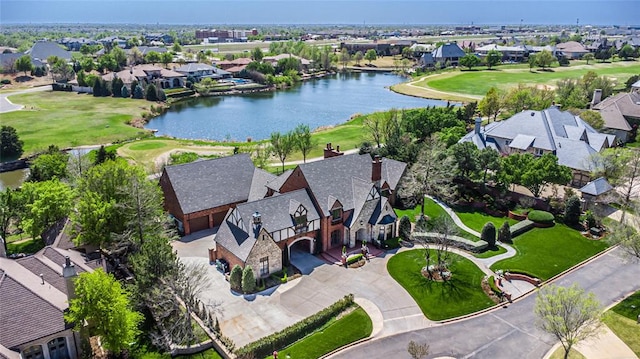 5100 Wisteria Dr, Oklahoma City, OK 73142 - aerial view with a water view, golf course view, and a residential view