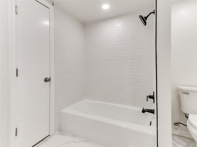 1804 Guilford Ln, Nichols Hills, OK 73120 - full bathroom with toilet, shower / tub combination, and marble finish floor
