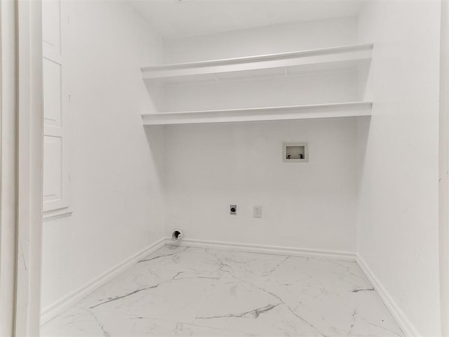 1804 Guilford Ln, Nichols Hills, OK 73120 - washroom with hookup for an electric dryer, baseboards, washer hookup, laundry area, and marble finish floor