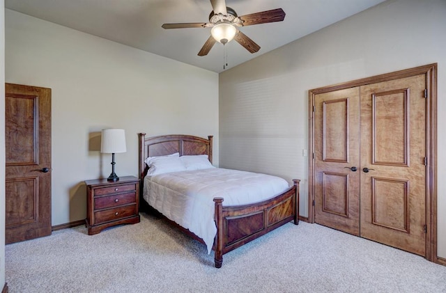 11016 Katie Beth Ln, Oklahoma City, OK 73170 - carpeted bedroom with lofted ceiling, ceiling fan, and baseboards