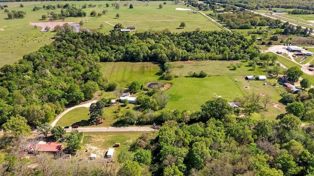 drone / aerial view with a rural view