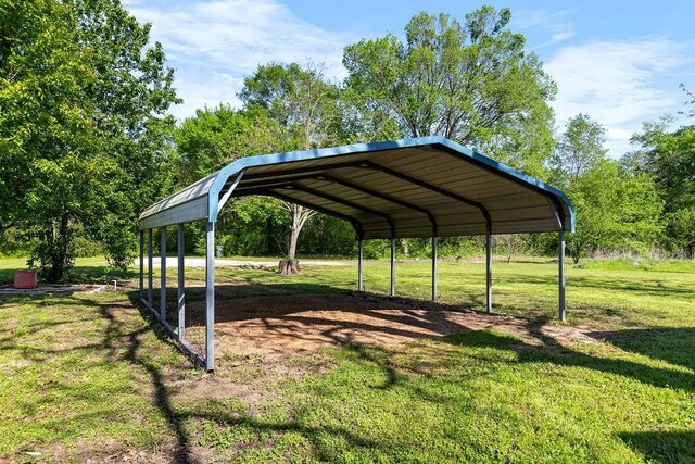 view of car parking featuring a carport