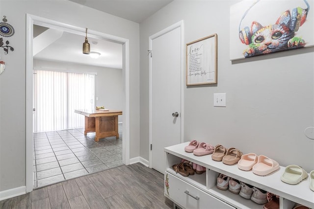 2428 SW 79th St, Oklahoma City, OK 73159 - mudroom with baseboards and wood finished floors