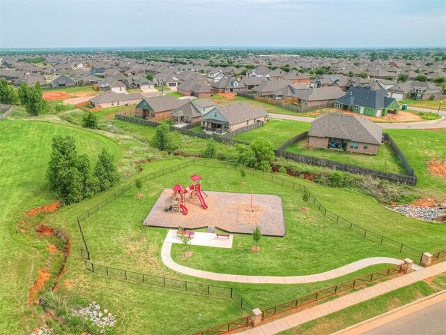 9704 Saddle Dr, Yukon, OK 73099 - bird's eye view featuring a residential view