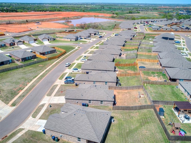 9704 Saddle Dr, Yukon, OK 73099 - drone / aerial view with a water view and a residential view
