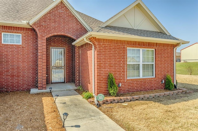 5800 SE 142nd St, Oklahoma City, OK 73165 - entrance to property with brick siding and a shingled roof