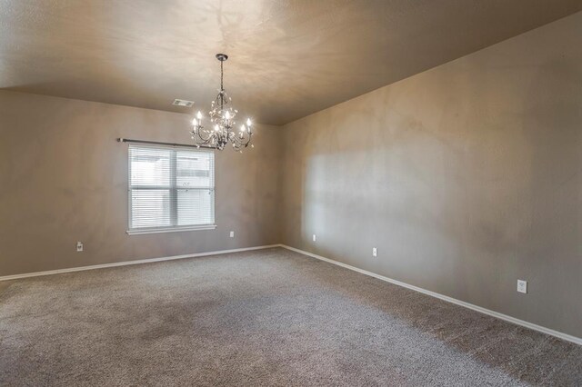 5800 SE 142nd St, Oklahoma City, OK 73165 - empty room with carpet flooring, a notable chandelier, and baseboards