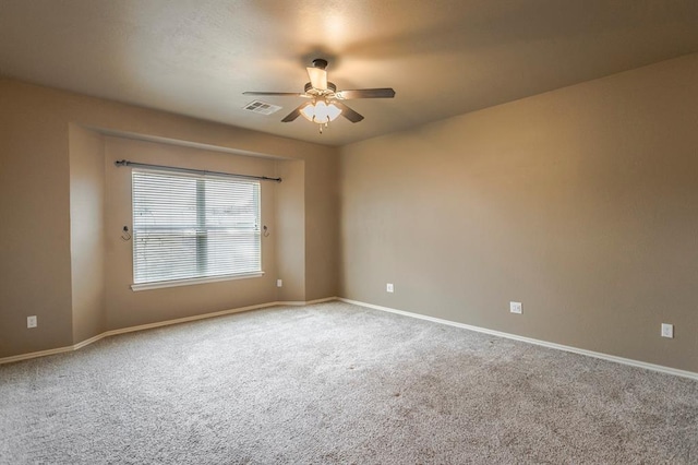 5800 SE 142nd St, Oklahoma City, OK 73165 - carpeted spare room with visible vents, baseboards, and a ceiling fan