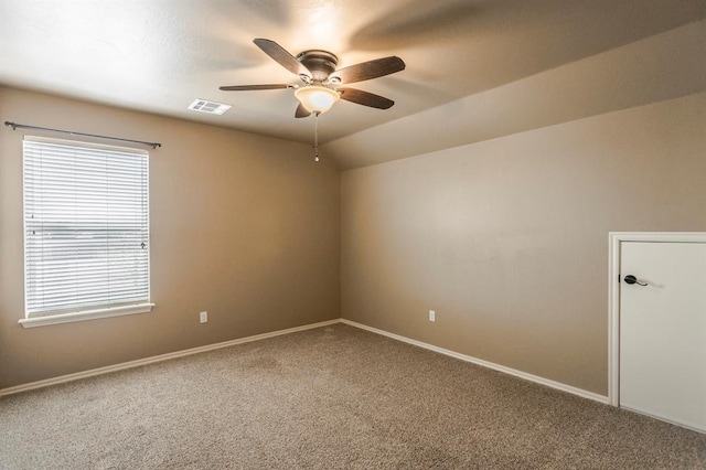 5800 SE 142nd St, Oklahoma City, OK 73165 - carpeted empty room featuring baseboards, a ceiling fan, and visible vents