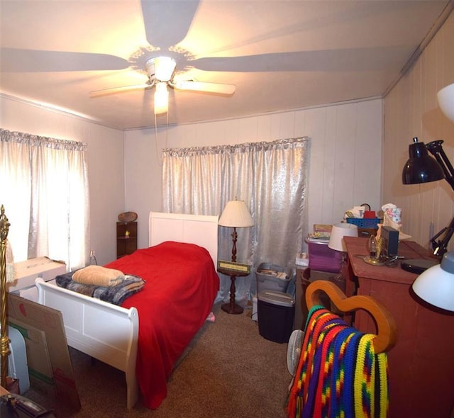 605 SW 6th St, Lindsay, OK 73052 - carpeted bedroom with a ceiling fan