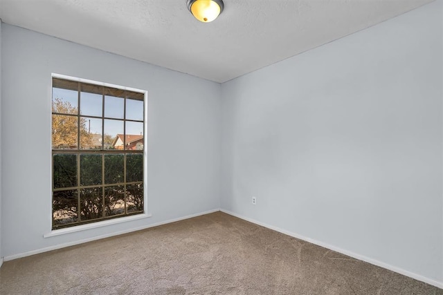 spare room with baseboards and carpet