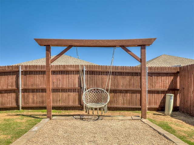 view of patio with a fenced backyard