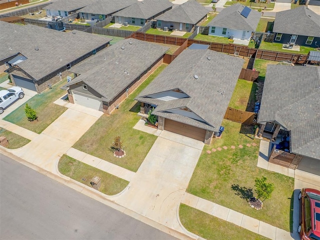 drone / aerial view with a residential view