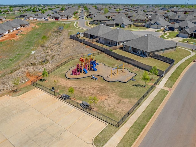 aerial view with a residential view