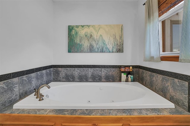 bathroom featuring a jetted tub