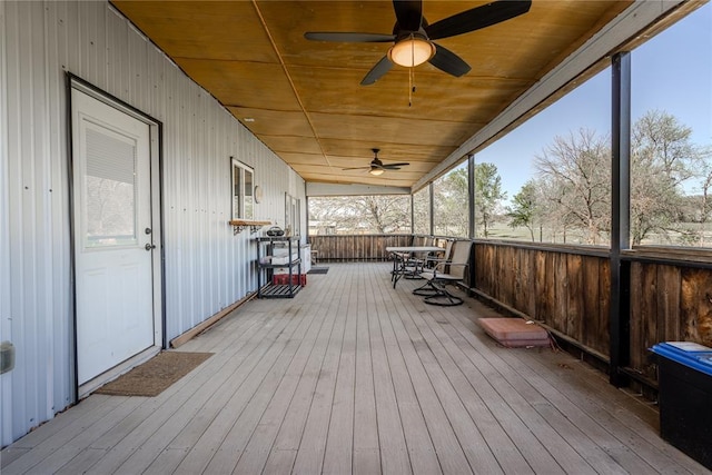 4556 Cobra Ln, Kingston, OK 73439 - deck featuring a ceiling fan