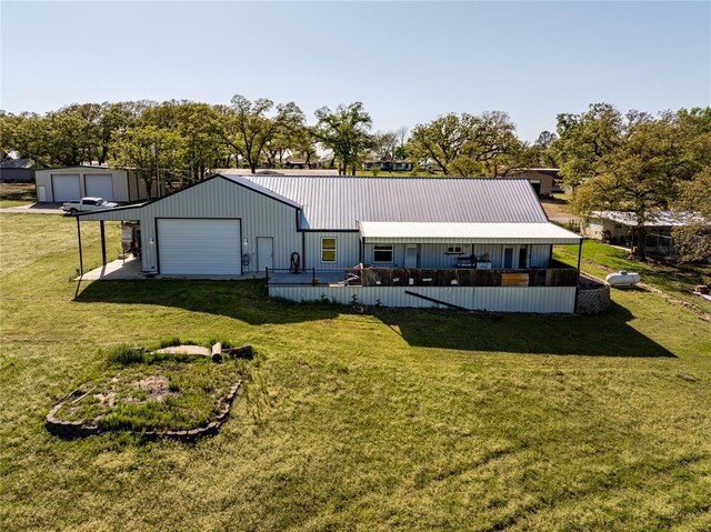 4556 Cobra Ln, Kingston, OK 73439 - back of property with a yard and a garage