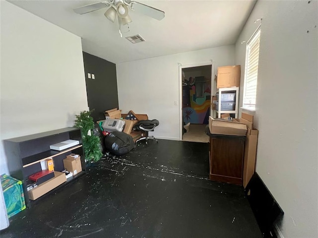 136 Skyline Dr, Chickasha, OK 73018 - misc room with ceiling fan and visible vents