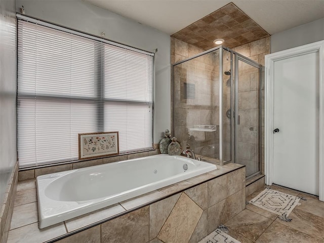 7 Kaross Dr, Shawnee, OK 74801 - bathroom featuring a garden tub and a shower stall