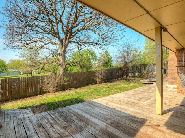 7 Kaross Dr, Shawnee, OK 74801 - wooden terrace with a fenced backyard