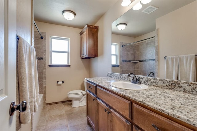 3719 Black Forrest Ct, Newcastle, OK 73065 - full bath with toilet, a healthy amount of sunlight, vanity, and visible vents