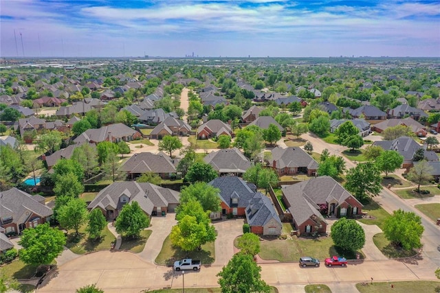 aerial view with a residential view