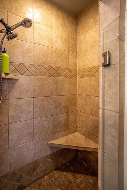 bathroom with a stall shower