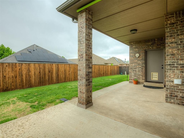 view of patio featuring a fenced backyard