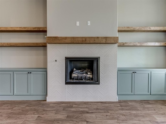 15528 NE 36th St, Choctaw, OK 73020 - interior space featuring a fireplace and wood finished floors
