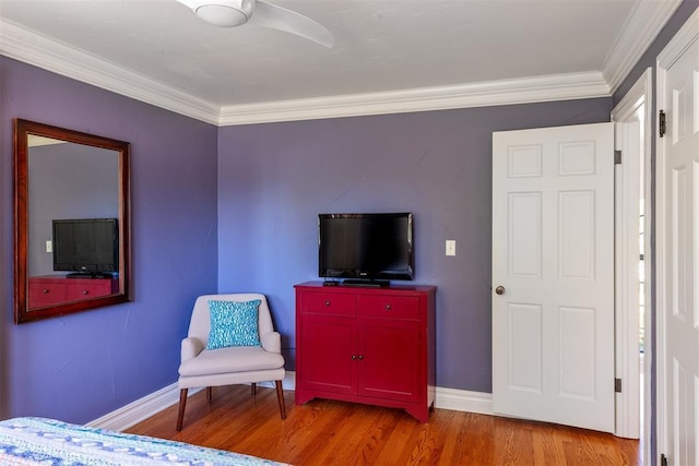812 NW 38th St, Oklahoma City, OK 73118 - bedroom featuring baseboards, wood finished floors, and ornamental molding