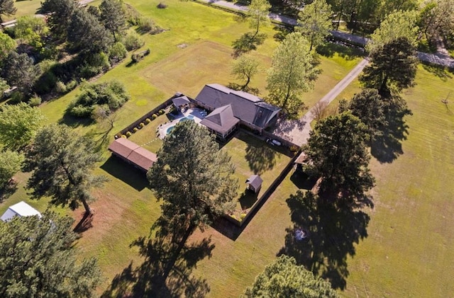 drone / aerial view with a rural view