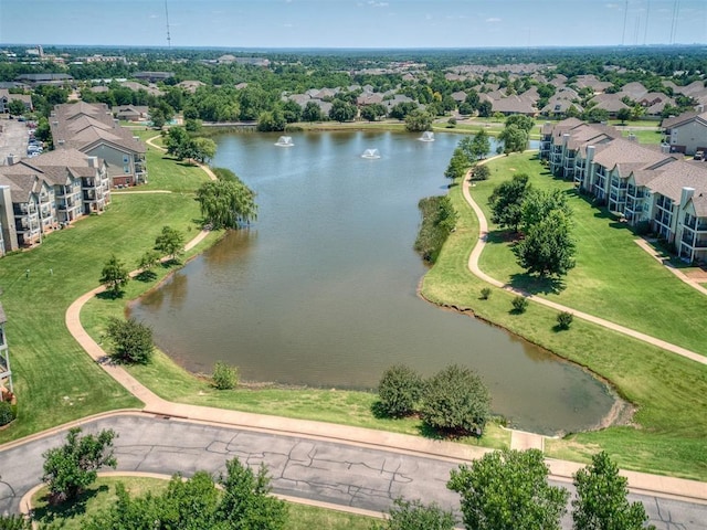 73 Bonaire Dr, Edmond, OK 73013 - aerial perspective of suburban area with a large body of water