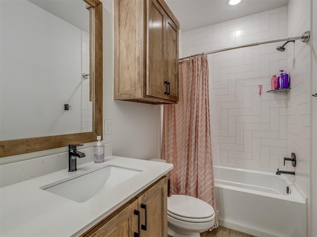 1330 Acclivis Ct, Newcastle, OK 73065 - full bath featuring recessed lighting, shower / tub combo with curtain, vanity, and toilet