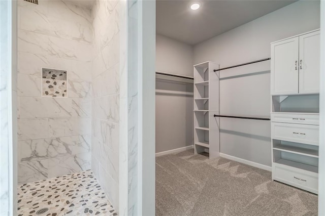 spacious closet featuring carpet floors