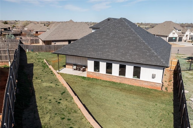 aerial view with a residential view