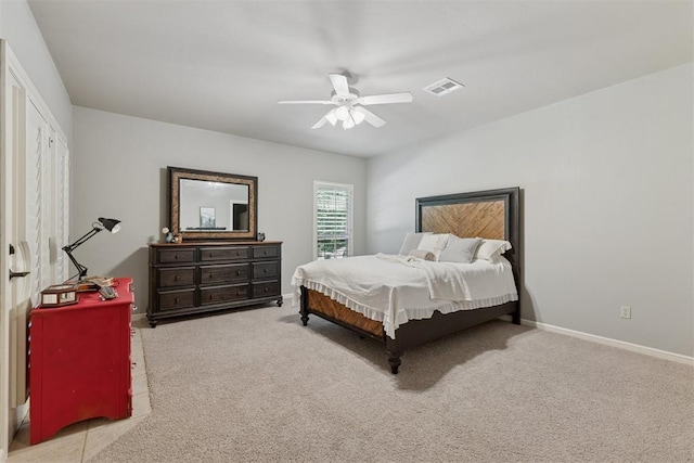 3920 Creek Bank Dr, Edmond, OK 73003 - carpeted bedroom featuring baseboards and ceiling fan
